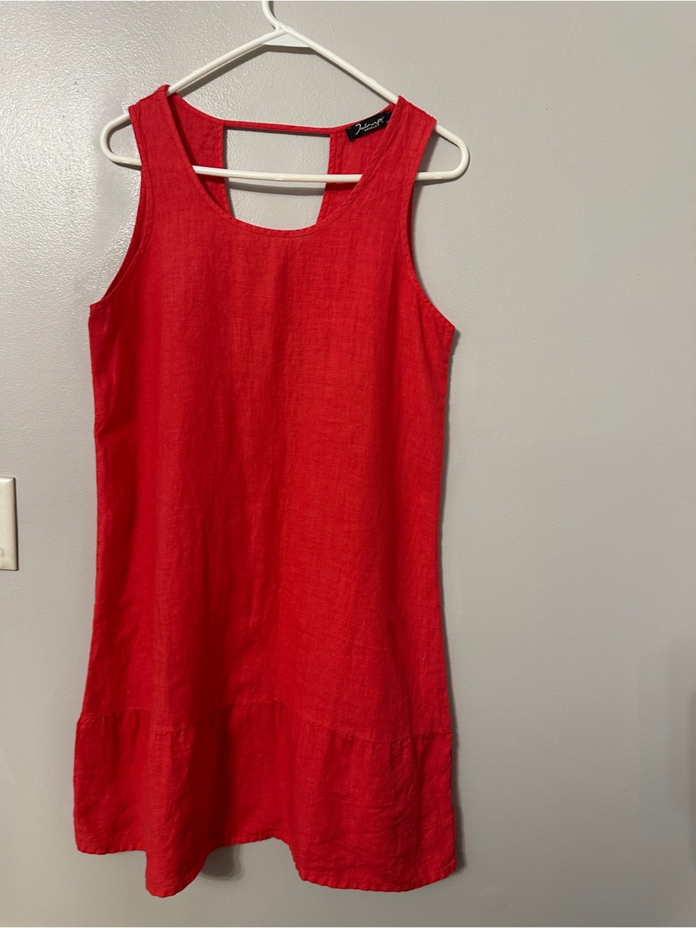 Sleeveless Red Linen Blend Sundress - Picture 10 of 10